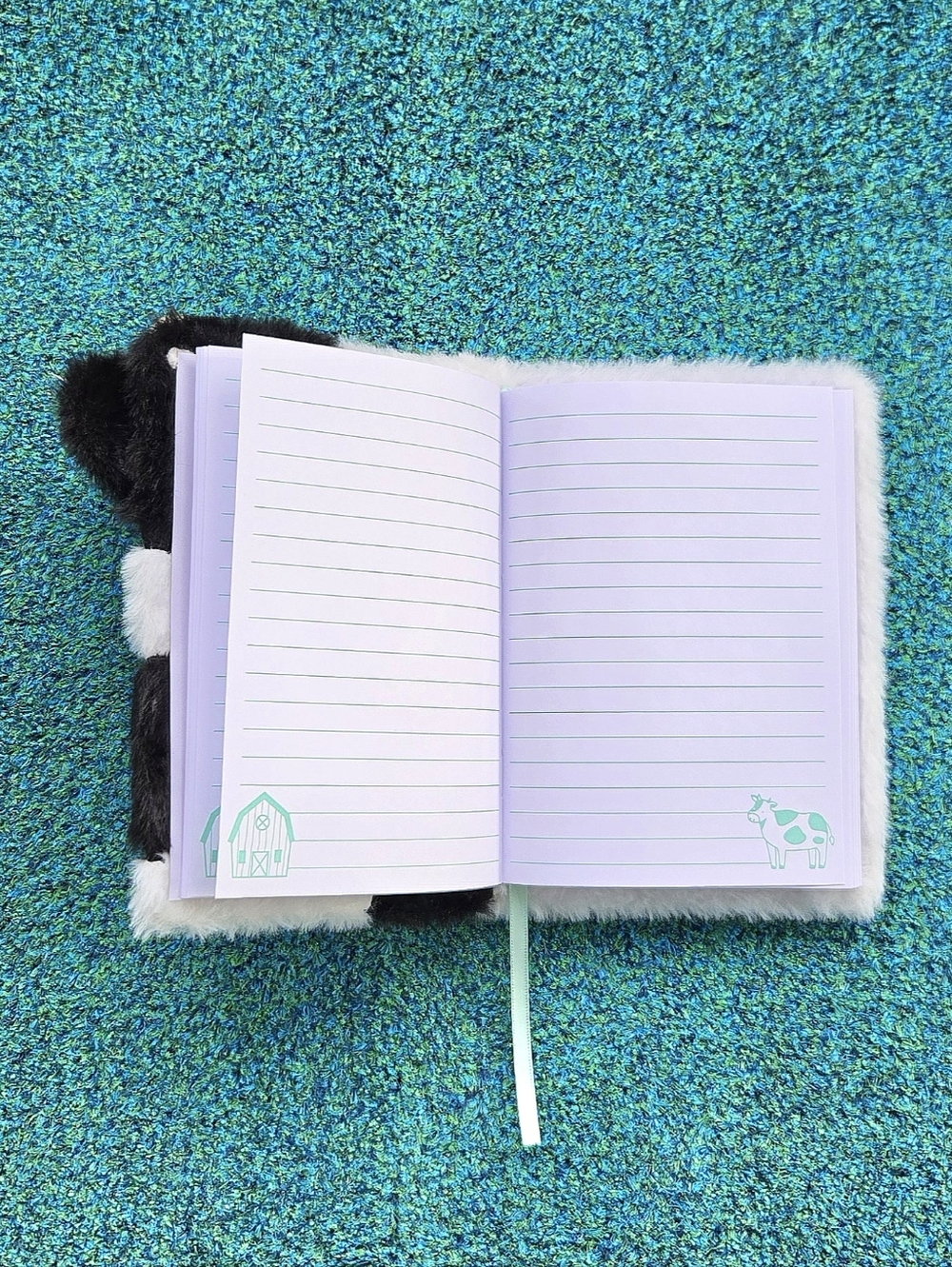 Cow Faux Fur Covered Lined Notebook - 80 Pages - 6" x 7 3/4" - Picture 2 of 2